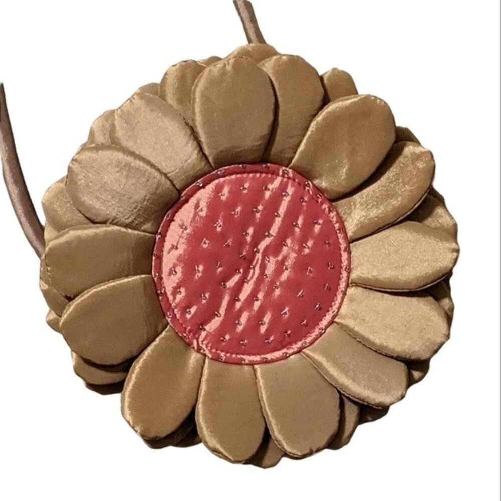 MAD by design handmade spun silk beaded sunflower small shoulder bag